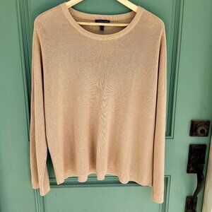 Eileen Fisher Crew Neck Boxy Top LARGE Tencel Rosewood Quiet Luxury Minimal CBK